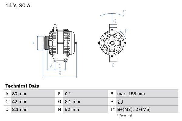 Bosch 0 986 041 800 Alternator 0986041800: Buy near me in Poland at 2407.PL - Good price!