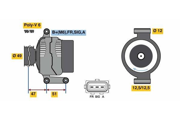 Bosch 0 986 080 750 Alternator 0986080750: Buy near me in Poland at 2407.PL - Good price!