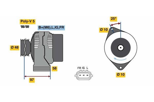 Bosch 0 986 081 210 Генератор 0986081210: Приваблива ціна - Купити у Польщі на 2407.PL!