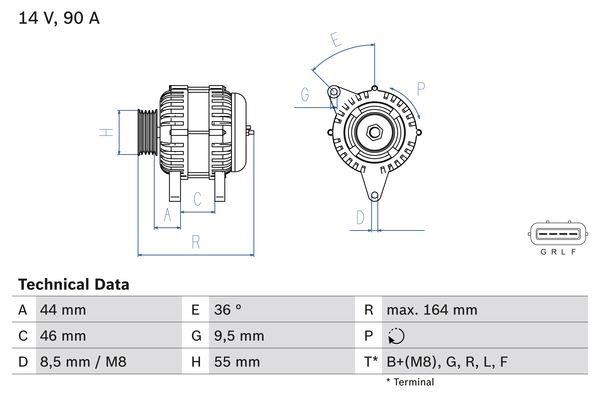 0986082750 Bosch Alternator