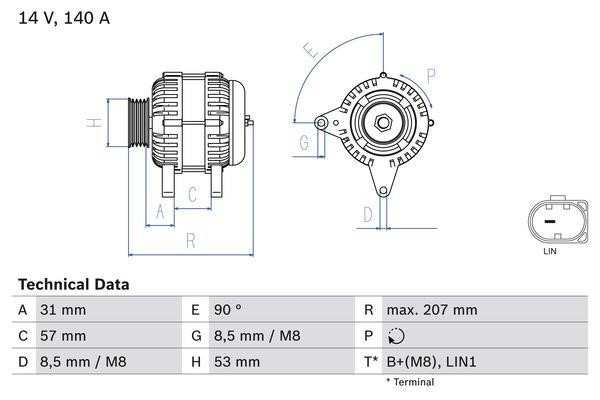 Bosch 0 986 083 340 Alternator 0986083340: Buy near me at 2407.PL in Poland at an Affordable price!