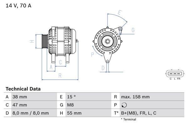 Bosch 0 986 083 510 Генератор 0986083510: Приваблива ціна - Купити у Польщі на 2407.PL!