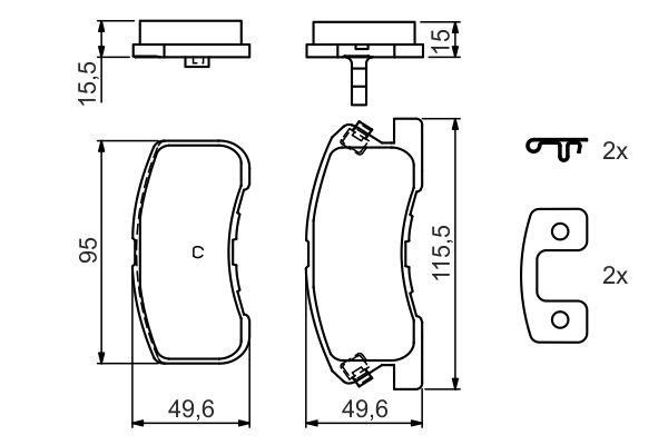Bosch Klocki hamulcowe, zestaw – cena 167 PLN