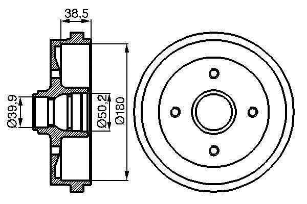 Bosch 0 986 477 002 Rear brake drum 0986477002: Buy near me in Poland at 2407.PL - Good price!