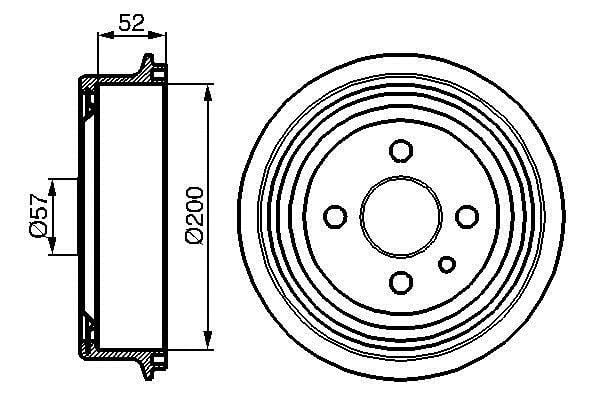 Bosch 0 986 477 018 Rear brake drum 0986477018: Buy near me at 2407.PL in Poland at an Affordable price!