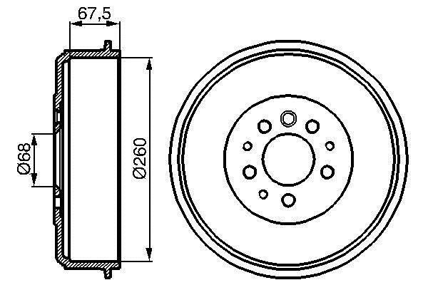 Bosch 0 986 477 046 Rear brake drum 0986477046: Buy near me at 2407.PL in Poland at an Affordable price!