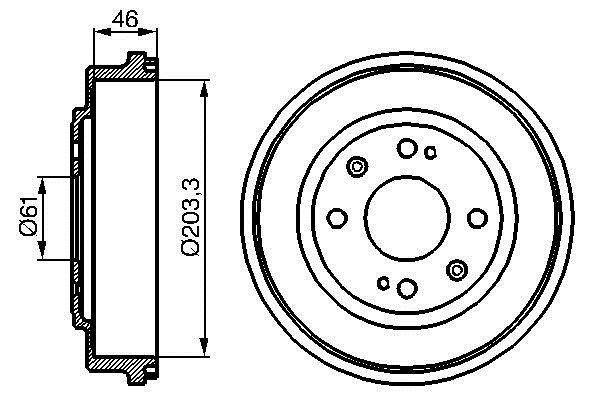 Bosch 0 986 477 059 Rear brake drum 0986477059: Buy near me at 2407.PL in Poland at an Affordable price!
