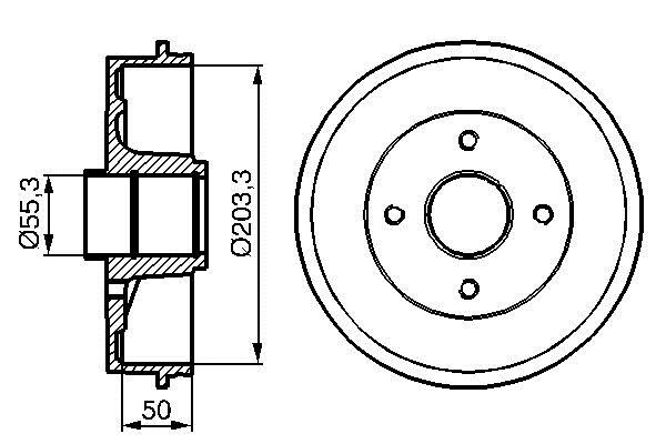 Bosch 0 986 477 121 Rear brake drum 0986477121: Buy near me in Poland at 2407.PL - Good price!