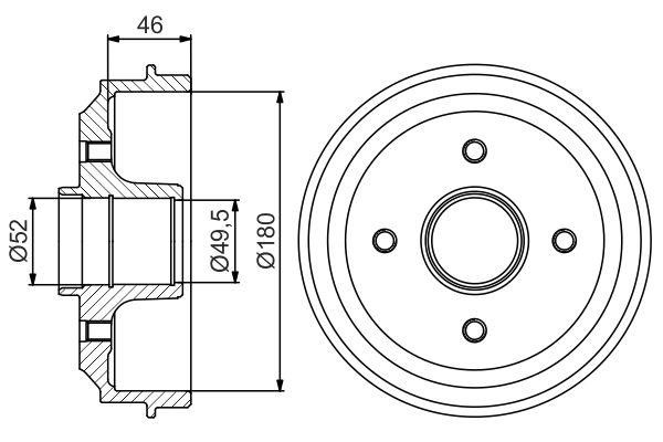 Bosch 0 986 477 155 Brake drum with wheel bearing, assy 0986477155: Buy near me at 2407.PL in Poland at an Affordable price!