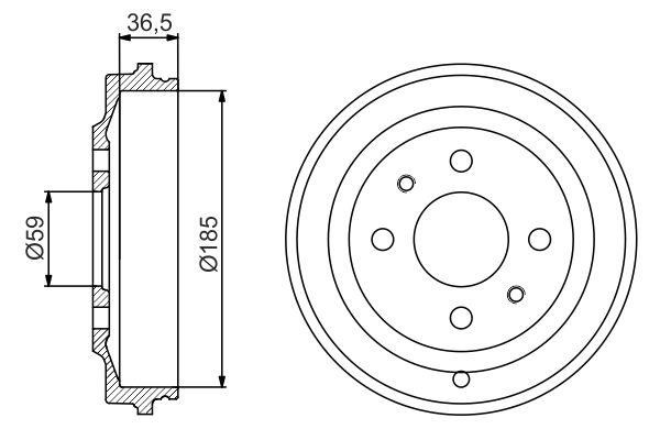 Bosch 0 986 477 161 Front brake drum 0986477161: Buy near me at 2407.PL in Poland at an Affordable price!