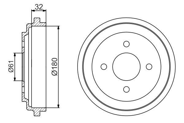 Bosch 0 986 477 164 Тормозной барабан задний 0986477164: Отличная цена - Купить в Польше на 2407.PL!