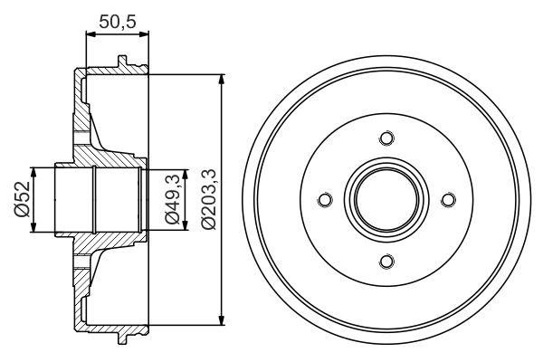 Bosch 0 986 477 197 Brake drum with wheel bearing, assy 0986477197: Buy near me in Poland at 2407.PL - Good price!