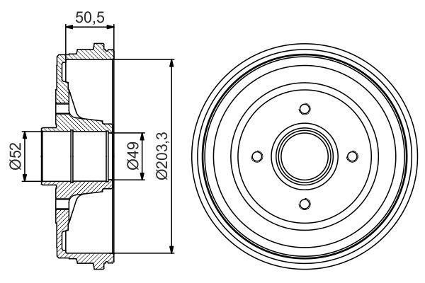 Bosch 0 986 477 205 Rear brake drum 0986477205: Buy near me at 2407.PL in Poland at an Affordable price!