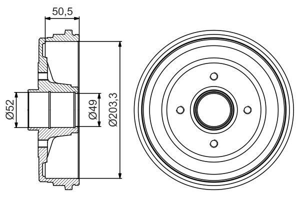 Bosch 0 986 477 206 Brake drum with wheel bearing, assy 0986477206: Buy near me in Poland at 2407.PL - Good price!