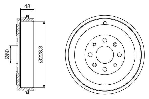 Bosch 0 986 477 208 Rear brake drum 0986477208: Buy near me at 2407.PL in Poland at an Affordable price!