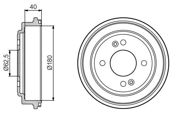 Bosch 0 986 477 216 Rear brake drum 0986477216: Buy near me at 2407.PL in Poland at an Affordable price!