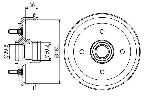 Bosch 0 986 477 238 Rear brake drum 0986477238: Buy near me at 2407.PL in Poland at an Affordable price!