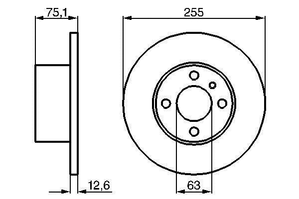 Bosch 0 986 478 032 Тормозной диск передний невентилируемый 0986478032: Отличная цена - Купить в Польше на 2407.PL!