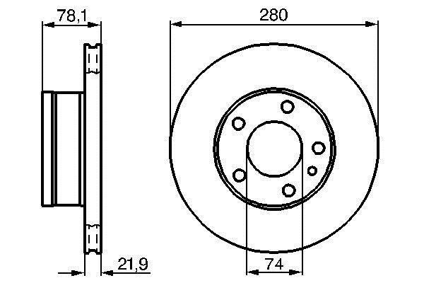 Bosch 0 986 478 041 Тормозной диск передний вентилируемый 0986478041: Отличная цена - Купить в Польше на 2407.PL!