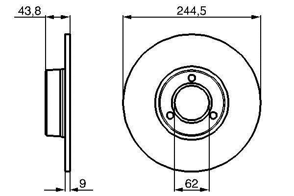 Bosch 0 986 478 052 Тормозной диск передний невентилируемый 0986478052: Отличная цена - Купить в Польше на 2407.PL!