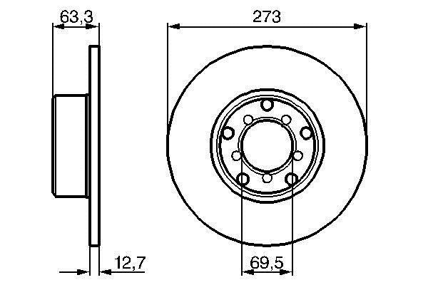 Bosch 0 986 478 055 Тормозной диск передний невентилируемый 0986478055: Отличная цена - Купить в Польше на 2407.PL!