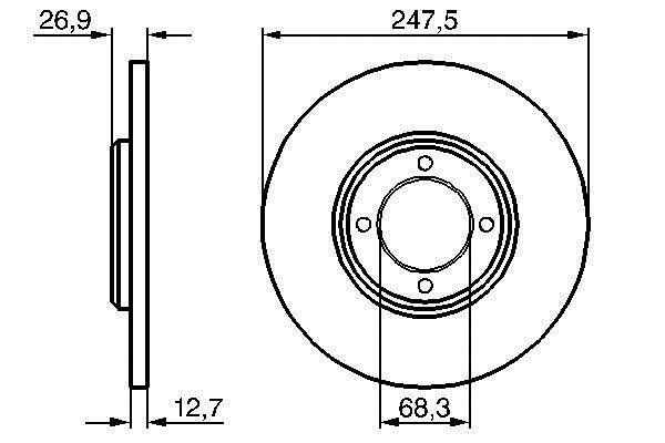 Bosch 0 986 478 071 Тормозной диск передний невентилируемый 0986478071: Отличная цена - Купить в Польше на 2407.PL!