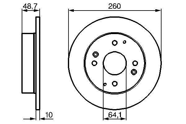 Bosch 0 986 478 172 Rear brake disc, non-ventilated 0986478172: Buy near me in Poland at 2407.PL - Good price!