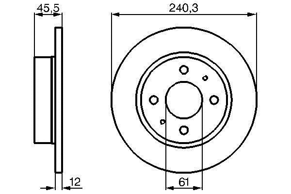 Bosch 0 986 478 368 Тормозной диск передний невентилируемый 0986478368: Отличная цена - Купить в Польше на 2407.PL!