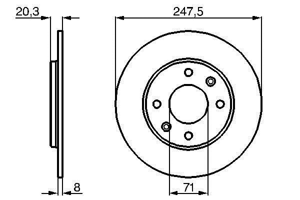 Bosch 0 986 478 371 Rear brake disc, non-ventilated 0986478371: Buy near me in Poland at 2407.PL - Good price!