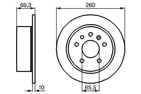 Bosch 0 986 478 430 Rear brake disc, non-ventilated 0986478430: Buy near me in Poland at 2407.PL - Good price!