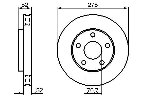 Bosch 0 986 478 486 Front brake disc ventilated 0986478486: Buy near me in Poland at 2407.PL - Good price!