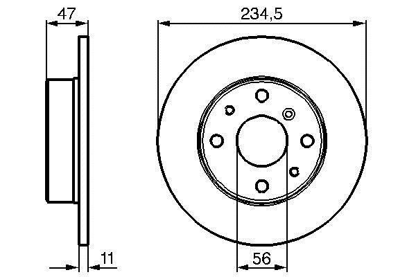 Bosch 0 986 478 500 Unventilated front brake disc 0986478500: Buy near me in Poland at 2407.PL - Good price!