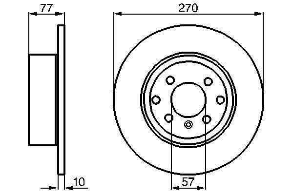 Bosch 0 986 478 504 Rear brake disc, non-ventilated 0986478504: Buy near me in Poland at 2407.PL - Good price!