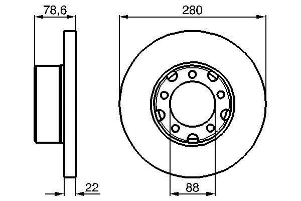 Bosch 0 986 478 529 Тормозной диск передний невентилируемый 0986478529: Отличная цена - Купить в Польше на 2407.PL!