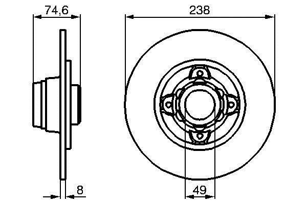 Bosch 0 986 478 557 Rear brake disc, non-ventilated 0986478557: Buy near me in Poland at 2407.PL - Good price!