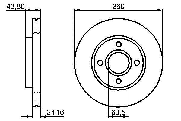 Bosch 0 986 478 671 Front brake disc ventilated 0986478671: Buy near me in Poland at 2407.PL - Good price!
