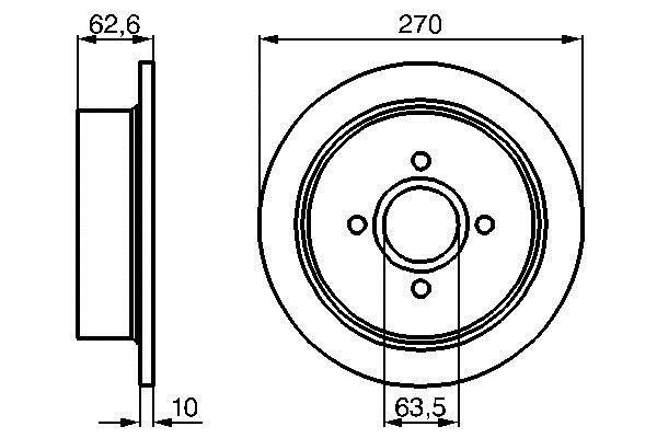 Bosch 0 986 478 672 Тормозной диск задний невентилируемый 0986478672: Отличная цена - Купить в Польше на 2407.PL!