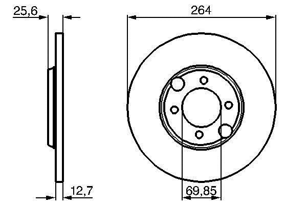Bosch 0 986 478 689 Rear brake disc, non-ventilated 0986478689: Buy near me in Poland at 2407.PL - Good price!
