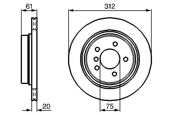 Bosch 0 986 478 763 Диск гальмівний задній вентильований 0986478763: Приваблива ціна - Купити у Польщі на 2407.PL!