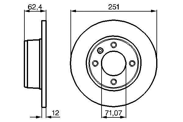 Bosch 0 986 478 879 Rear brake disc, non-ventilated 0986478879: Buy near me in Poland at 2407.PL - Good price!