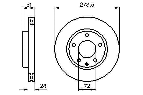 Bosch 0 986 479 016 Front brake disc ventilated 0986479016: Buy near me in Poland at 2407.PL - Good price!