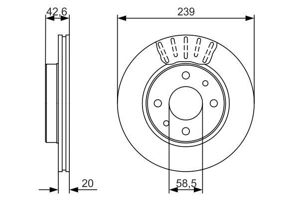 Bosch 0 986 479 082 Тормозной диск передний вентилируемый 0986479082: Отличная цена - Купить в Польше на 2407.PL!