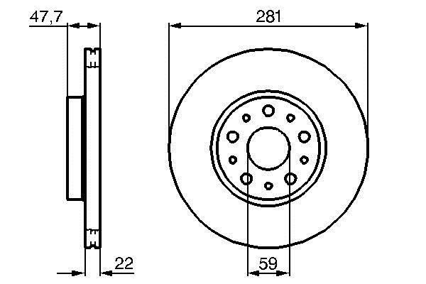 Bosch 0 986 479 100 Rear ventilated brake disc 0986479100: Buy near me at 2407.PL in Poland at an Affordable price!
