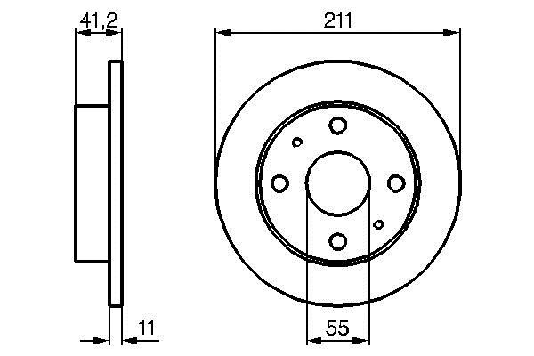 Bosch 0 986 479 119 Unventilated front brake disc 0986479119: Buy near me in Poland at 2407.PL - Good price!