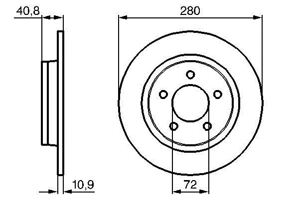 Bosch 0 986 479 181 Rear brake disc, non-ventilated 0986479181: Buy near me in Poland at 2407.PL - Good price!