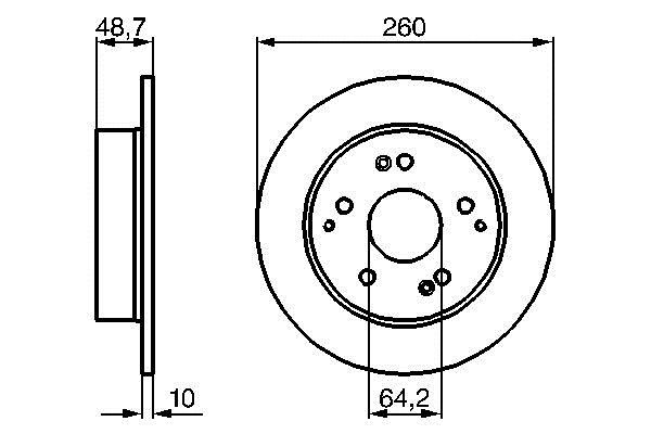Bosch 0 986 479 225 Rear brake disc, non-ventilated 0986479225: Buy near me in Poland at 2407.PL - Good price!