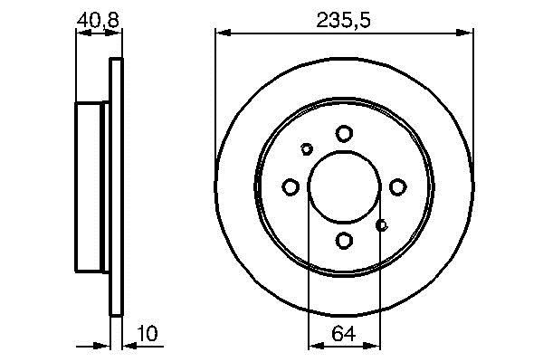 Bosch 0 986 479 237 Тормозной диск задний невентилируемый 0986479237: Отличная цена - Купить в Польше на 2407.PL!