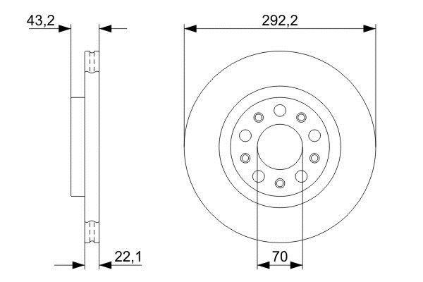 Bosch 0 986 479 327 Rear ventilated brake disc 0986479327: Buy near me in Poland at 2407.PL - Good price!