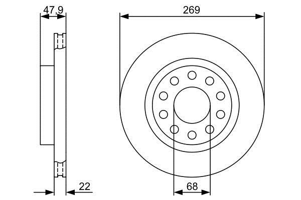 Bosch 0 986 479 366 Тормозной диск задний вентилируемый 0986479366: Купить в Польше - Отличная цена на 2407.PL!