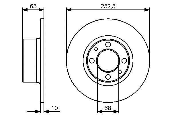 Bosch 0 986 479 435 Тормозной диск передний невентилируемый 0986479435: Отличная цена - Купить в Польше на 2407.PL!
